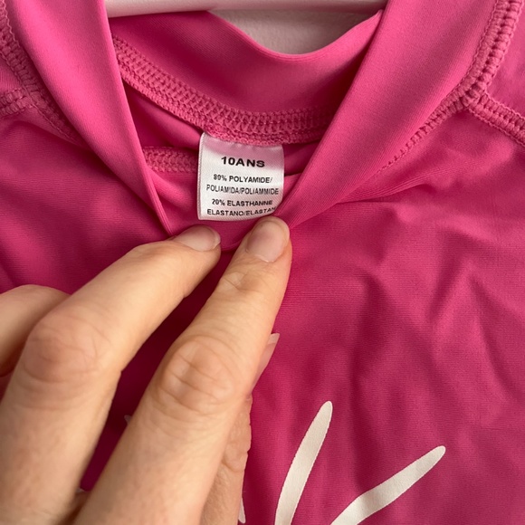 Pink Long Sleeve Swim Top size 10 - Picture 2 of 3